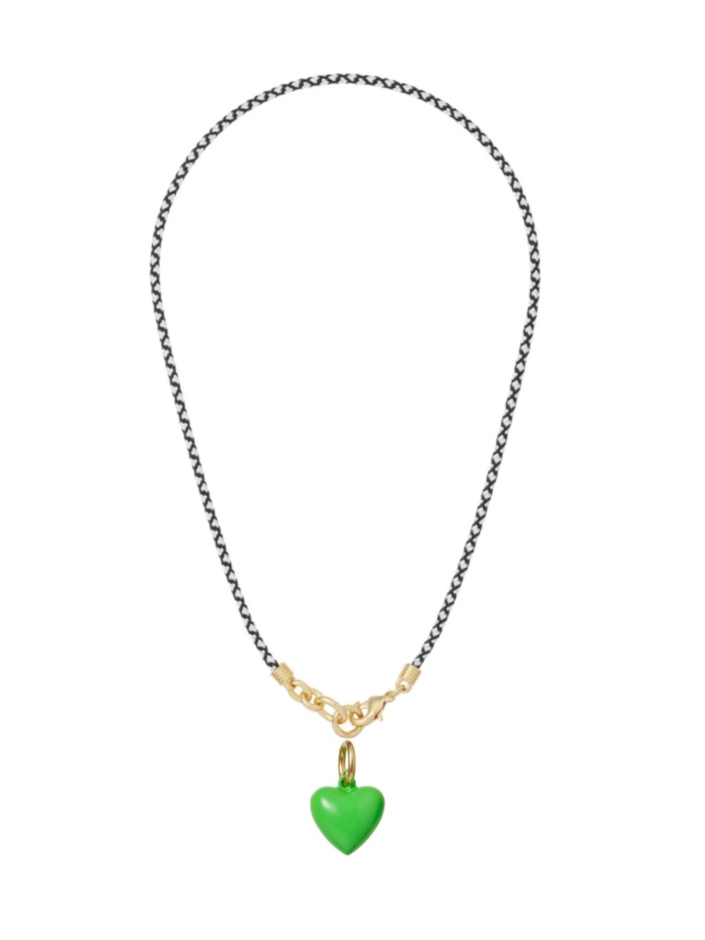 Roxanne Assoulin Itsy Bitsy Happy Cord 
Charm Necklace Salt&Pepper 
Green Apple